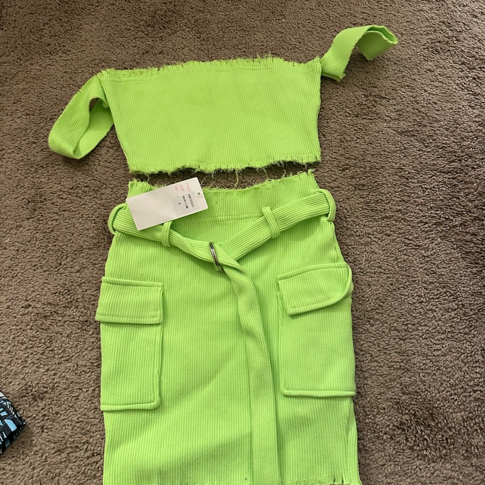Hot & Delicious Neon Green Two-Piece Set